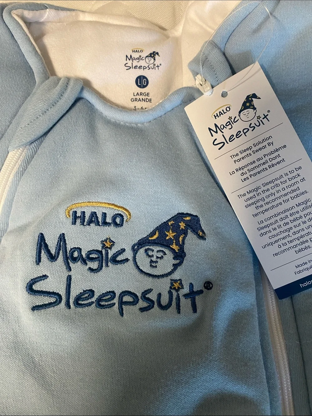 Halo Light Blue Infant Sleepsuit with Double Zippers